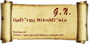György Nikodémia névjegykártya